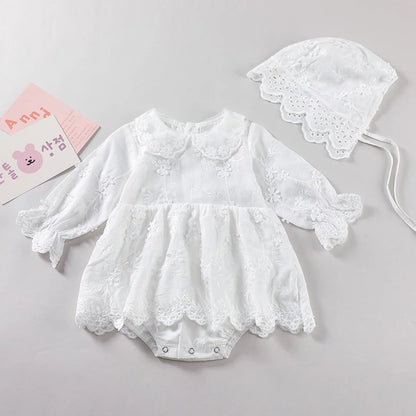 Baby Girls Long Sleeve Flower Embroidery Jumpsuit