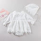 Baby Girls Long Sleeve Flower Embroidery Jumpsuit
