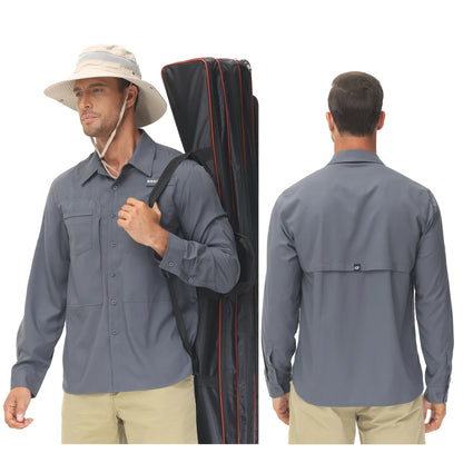 Men's UPF 50+ Casual Long Sleeve Fishing Shirts