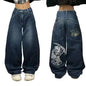 Oversized Print Baggy Jeans Men Vintage Gothic