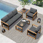 Outdoor 4-Piece Modern Furniture Sets Faux Wood Grain