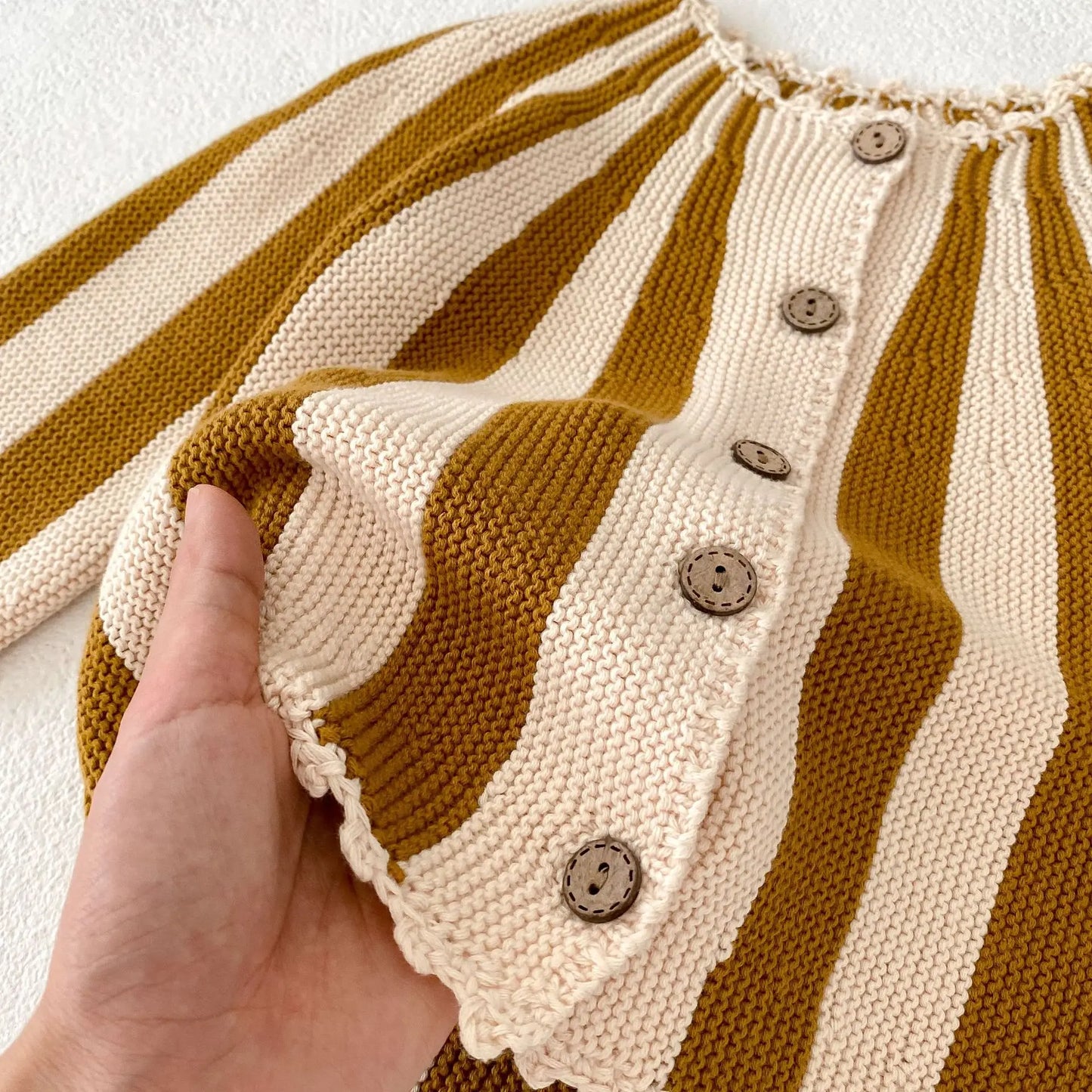 2 Pcs Baby Girls Long Sleeve Striped Cardigan Coat+ Shorts
