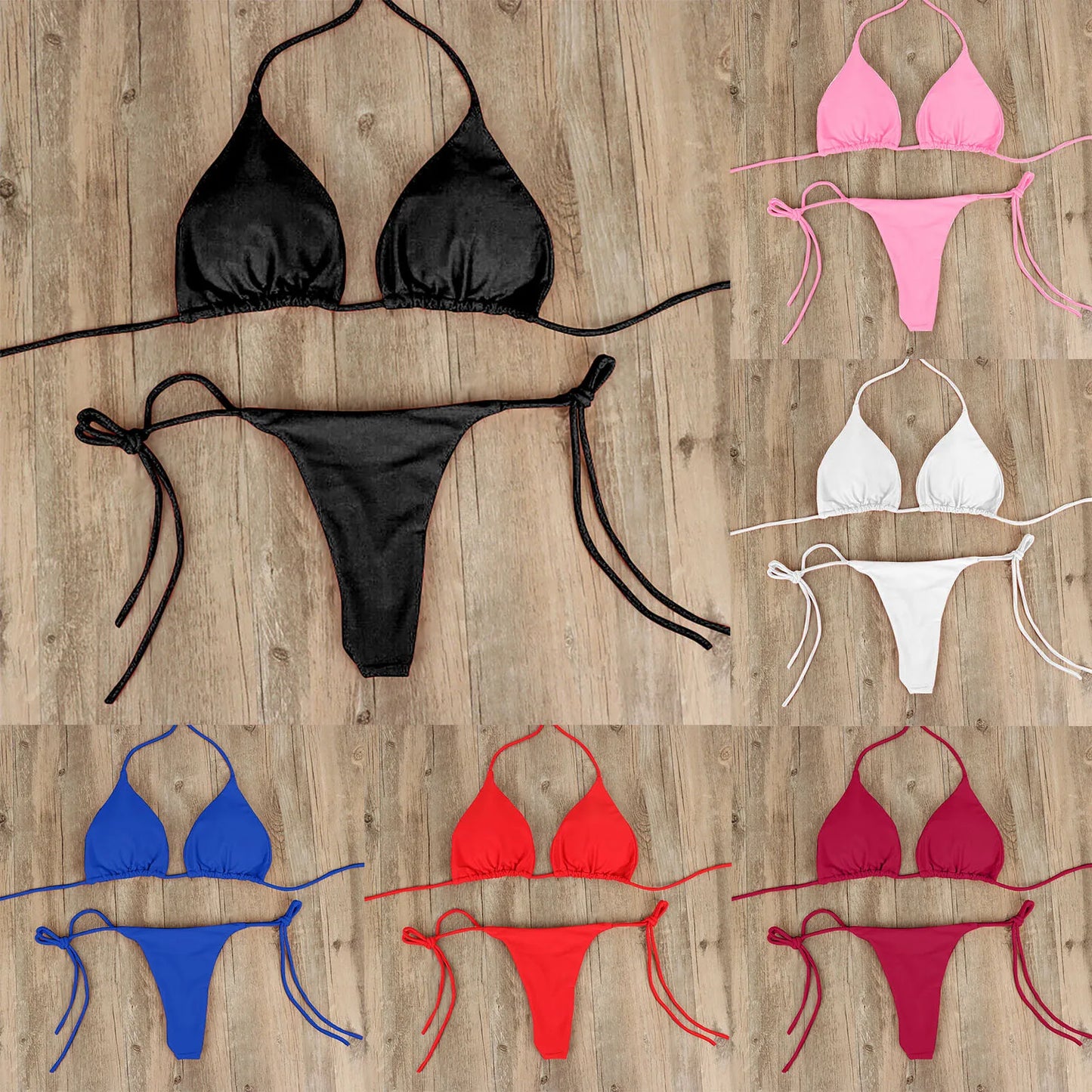 Sexy Women Bikini Lingerie Set T--back Thong