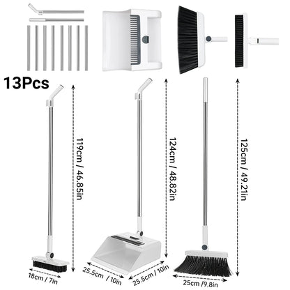 3 in 1 Broom and Dustpan Floor Brush Long-handled