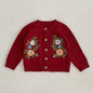 Girls Solid Color Knitted Cardigan Long Sleeves