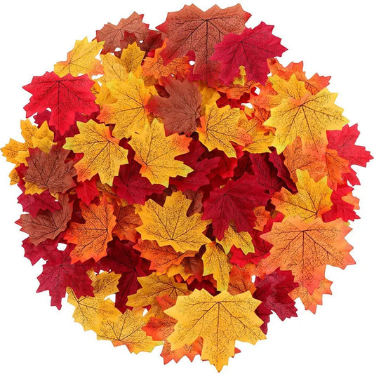 50/100/200Pcs Artificial Maple Leaves Autumn Silk Fall Leaf