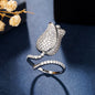 Romantic Tulip Design Flower Rings with Dazzling CZ