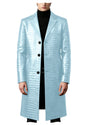 Men's Crocodile Leather Trench Coat Luxury Long