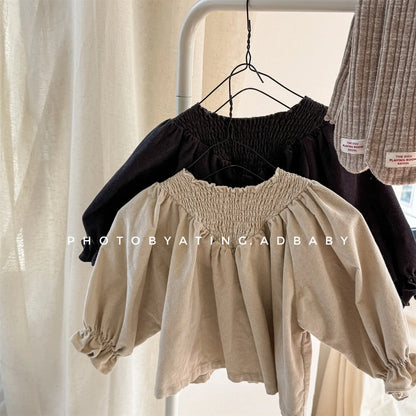 Bat Sleeve Baby Girl's Corduroy Shirt