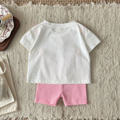 2 Pcs. Cool Breathable Knit Round Neck T-Shirt + Shorts