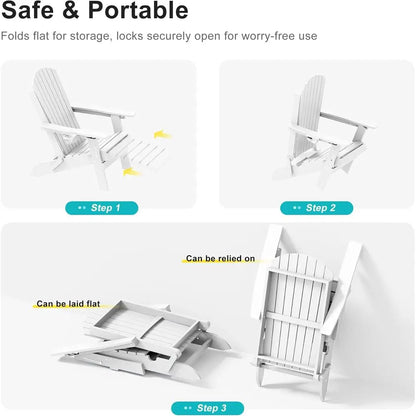 Adjustable Folding Adirondack Chair Set/ Retractable Ottoman