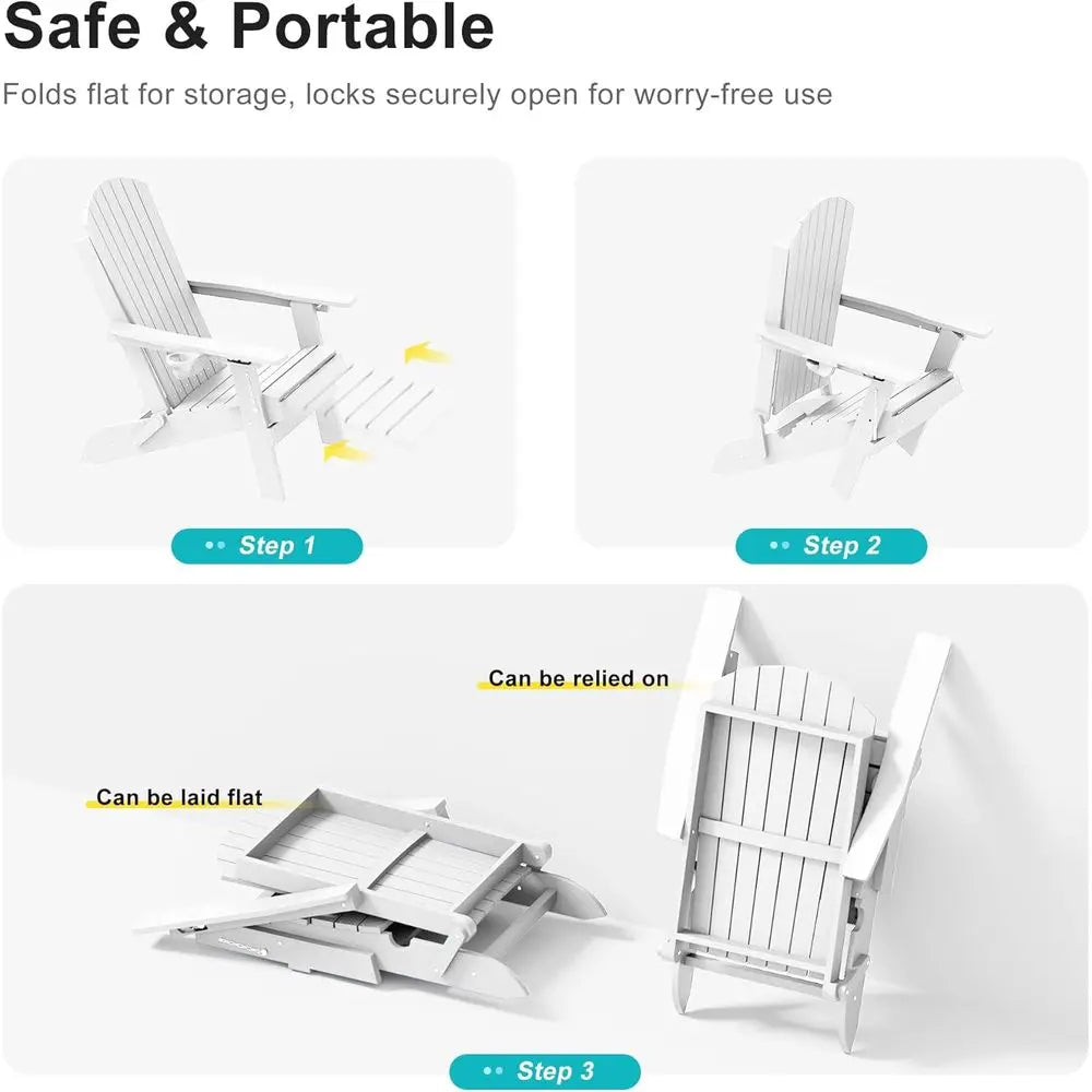 Adjustable Folding Adirondack Chair Set/ Retractable Ottoman