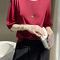 Silky Loose Woman Casual O-Neck pullover