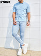 Men's Blue Slim Jeans Casual Denim Trousers