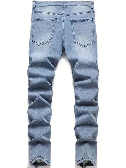 Men'S Fashionable Ripped Jeans Streetwear Stretch