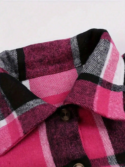 Women's Long Sleeve Flannel Plaid Shirt Casual