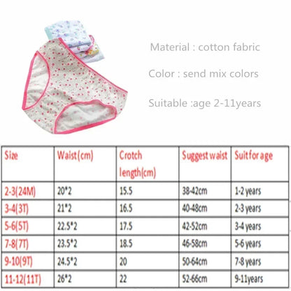 24pcs Cotton Girls Briefs Panties