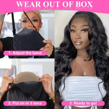 Lace Closure Wigs Human Hair Wear & Go Glueless