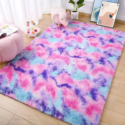 Super Soft Plush Tie Dye Velvet Rugs