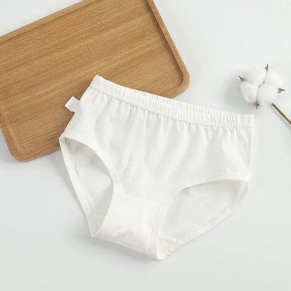 6Pcs Girls/Boys Underwear White Cotton Teen Briefs