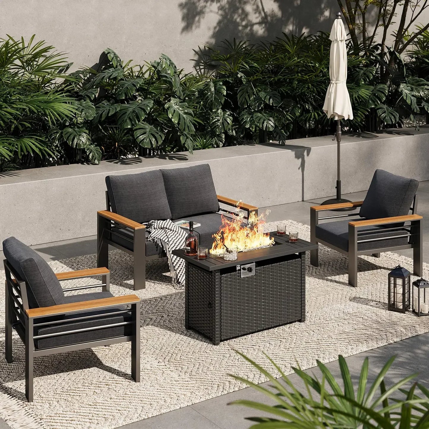 Outdoor Sectional with Coffee Table, Patio Sets
