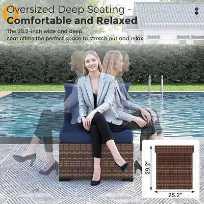 8 Piece Sectional Sofas, All-Weather With Fire Pit