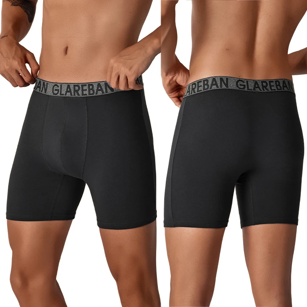 5pc Mid-Long Cotton Brand Boxer Shorts Men