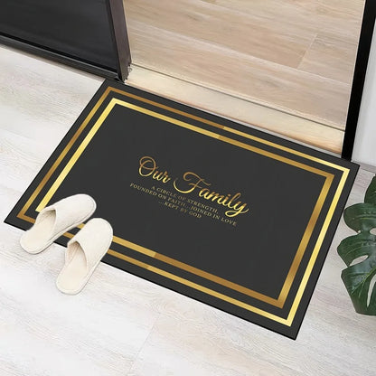 Gold Stripes Decorations Door Entry Carpet