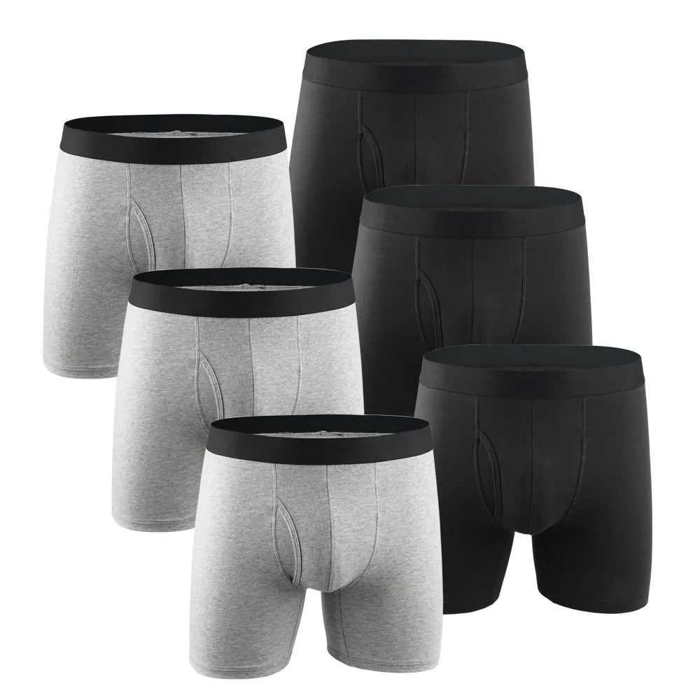 Mens Long Cotton Boxer Shorts Underwear