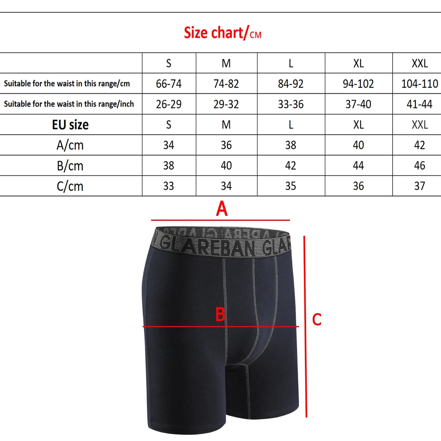 5pc Mid-Long Cotton Brand Boxer Shorts Men