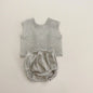 2 Pcs Sleeveless Breathable Cotton Pajamas Set