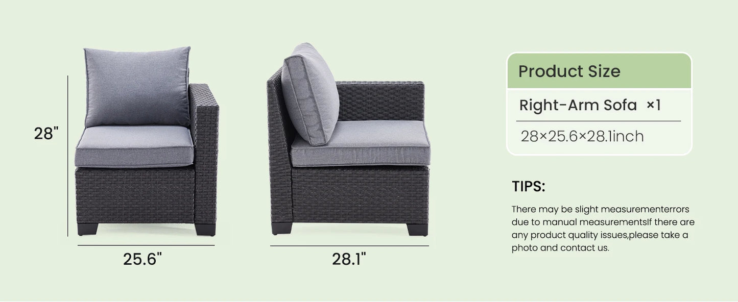 Sofa Set, Outdoor Furniture with Ottoman
