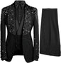 3 Piece Luxury Crystals Beaded Lapel  Wedding Tuxedos