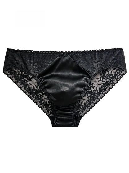 Sexy Men's Silk Comfortable Mid-Waist Ribbed Design