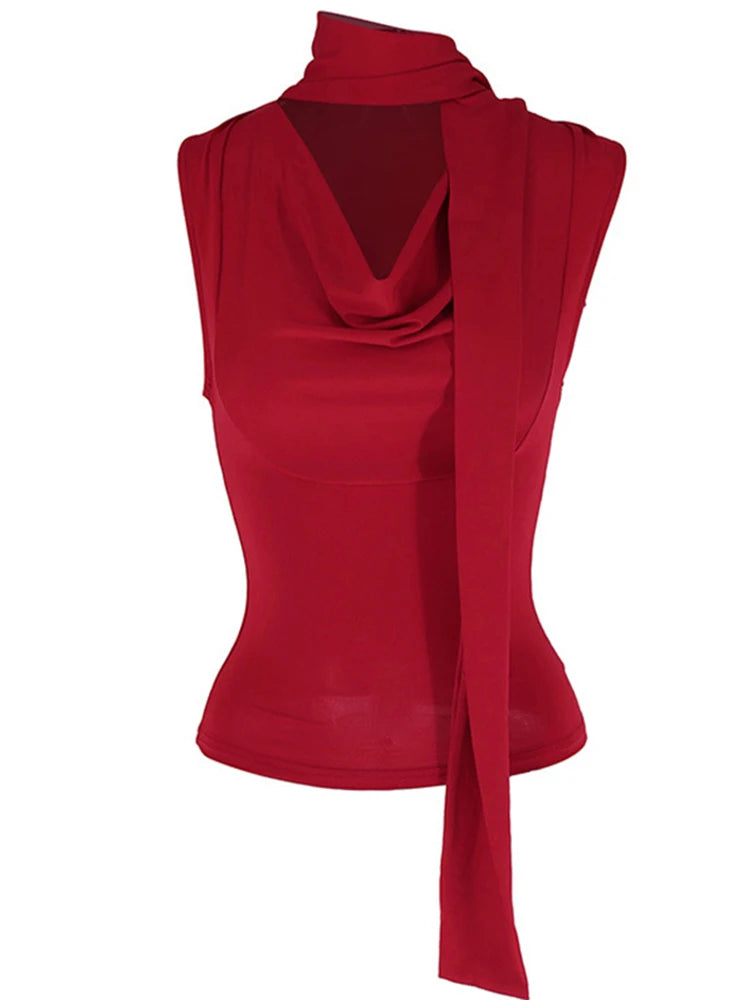 Sexy Sleeveless V-Neck Lady Top Fashion Slim