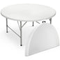 Round Folding Plastic Dining Table with Carrying Handle