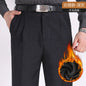 Double Pleated Waist Fleece Winter Suit Pants