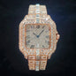 Mens Luxury Diamond Fashion Square Stainless Steel