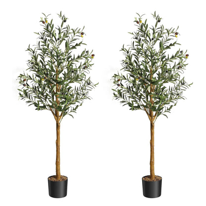 1Pc/2Pcs Artificial Olive Tree Fake Plastic Plants