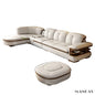 Luxury L-Shaped Genuine Leather Sectional Sofa Set