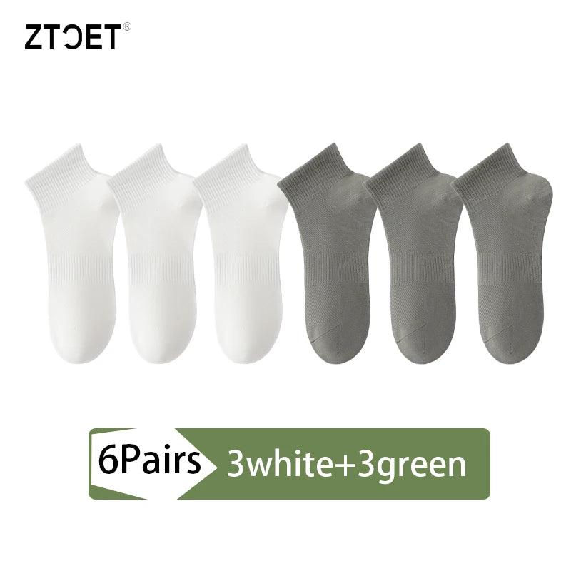 6Pairs Men Cotton Mesh Socks