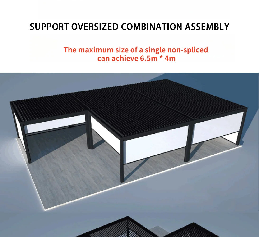 Aluminum Louvered Sunroof Pergola Roof Canopy