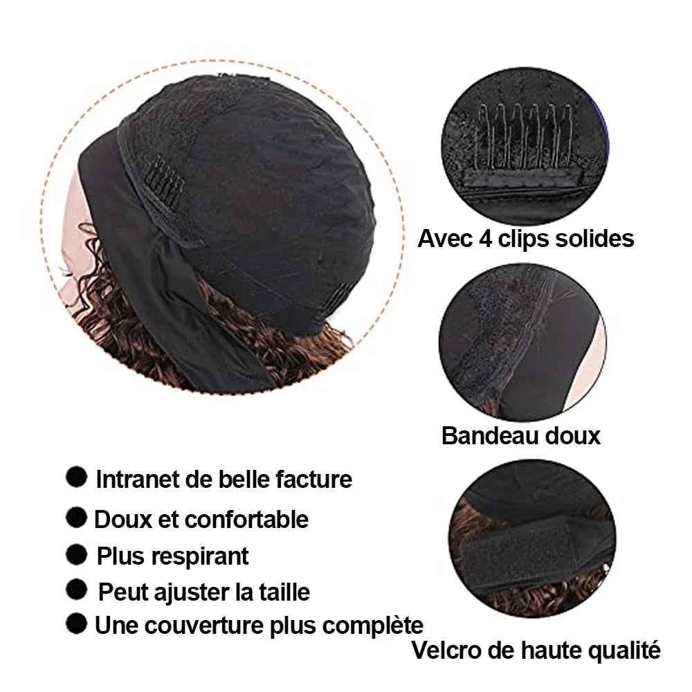 Afro Kinky Curly Headband Wigs Human Hair