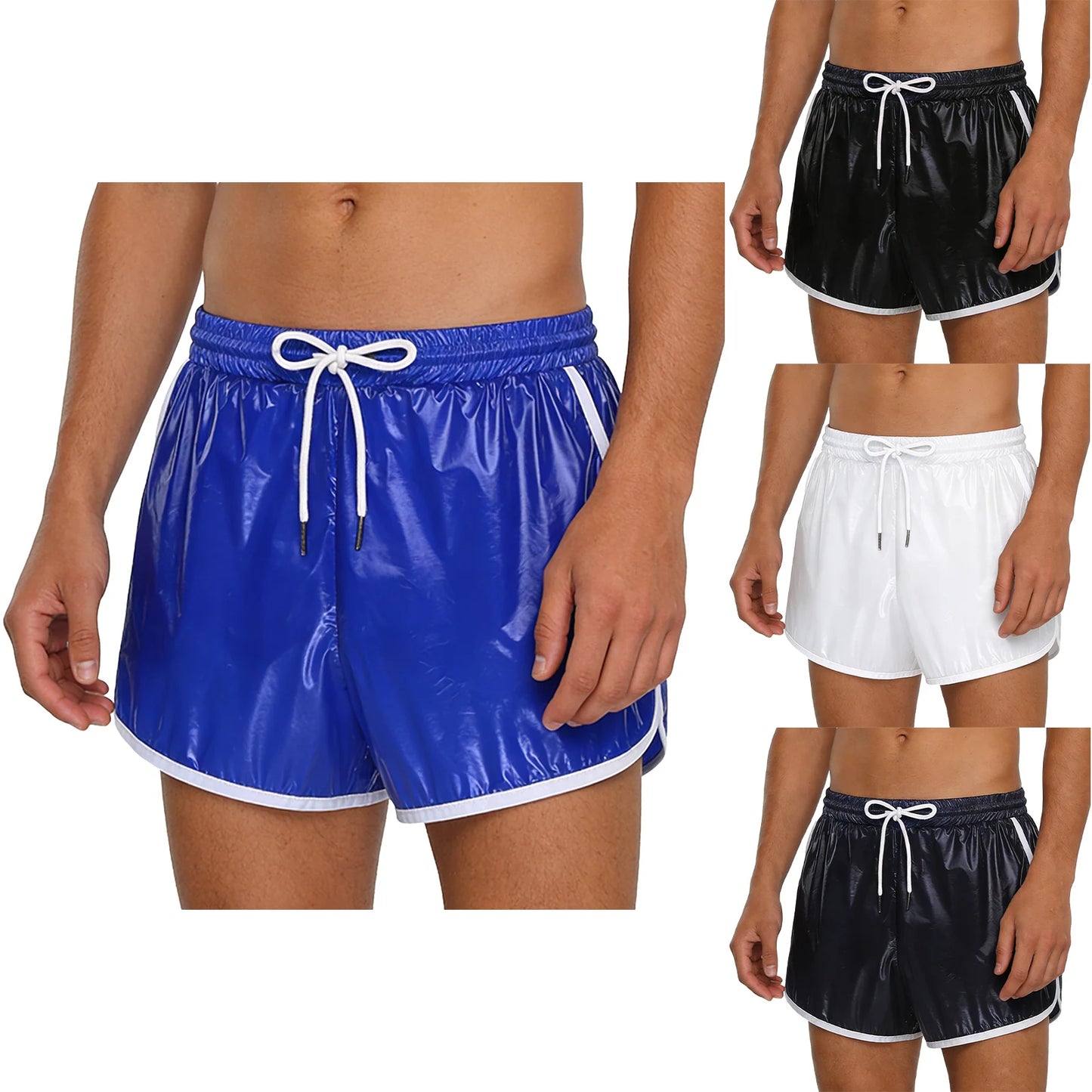 Mens Waterproof Swim Shorts Drawstring Side Pockets