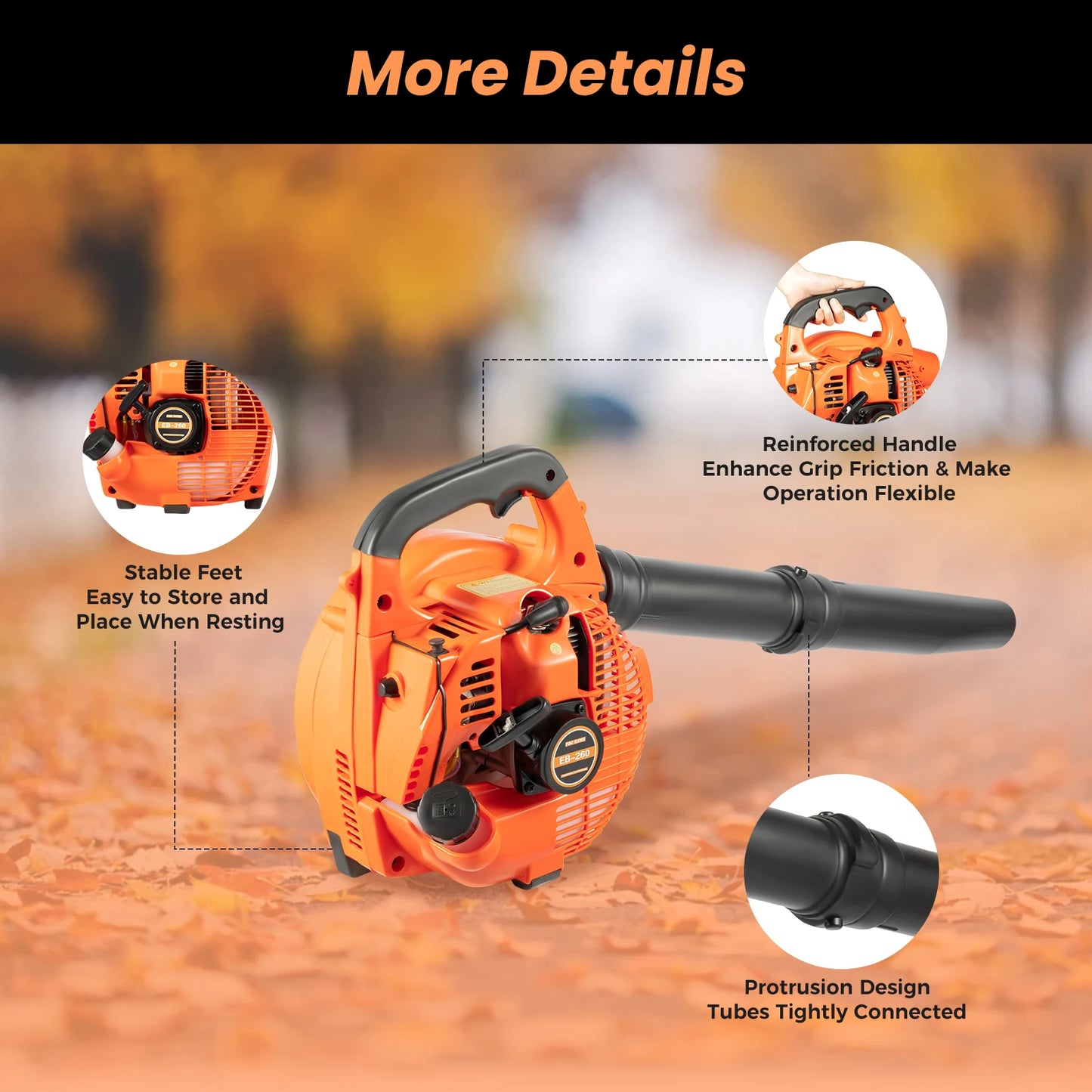 Commercial Handheld Gas Leaf Blower Cleaning Tool