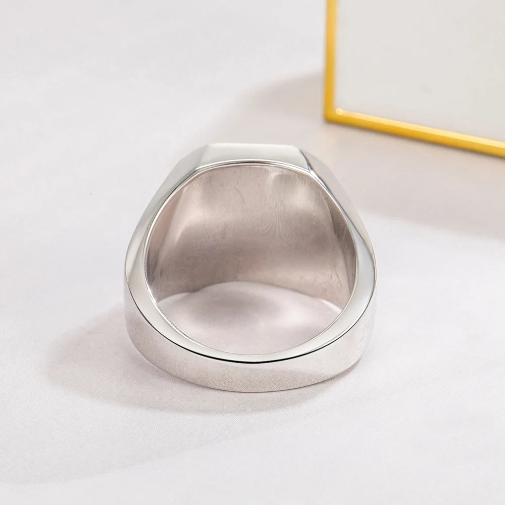 Sterling Silver Men Black Onyx Square Ring