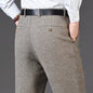 Mens High Waist Wool Trousers Cashmere Suit