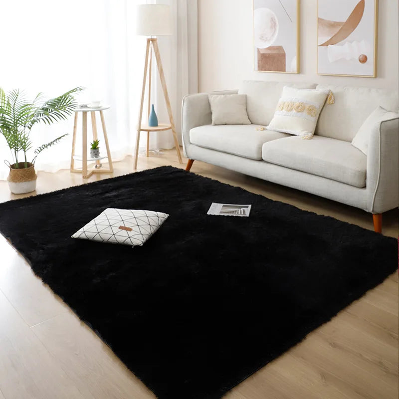 White Fluffy Modern Home Decor Rug Non-Slip