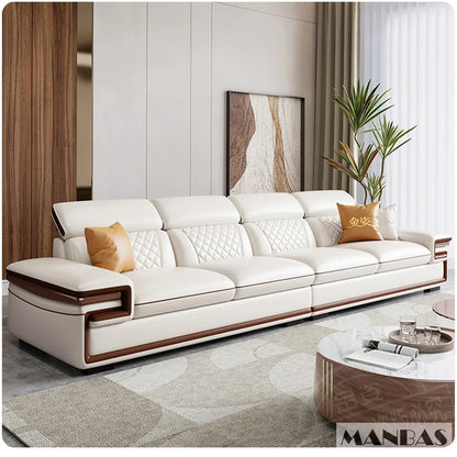 Genuine Leather Sofa Set for Living Room