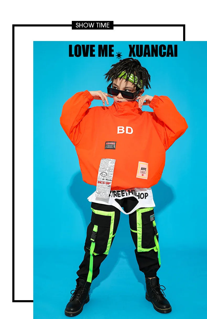 Boys/Girls Hip Hop Jacket Cargo Pants Child Pullover